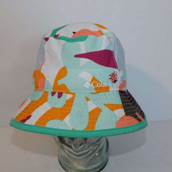 Columbia Youth o/s Multicolor Floral Ladybug sun protection beach Bucket hat - Picture 2 of 11